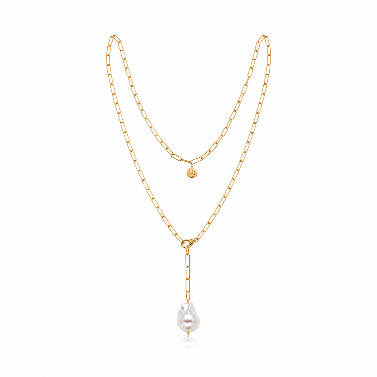 Pearl Drop Chain Necklace