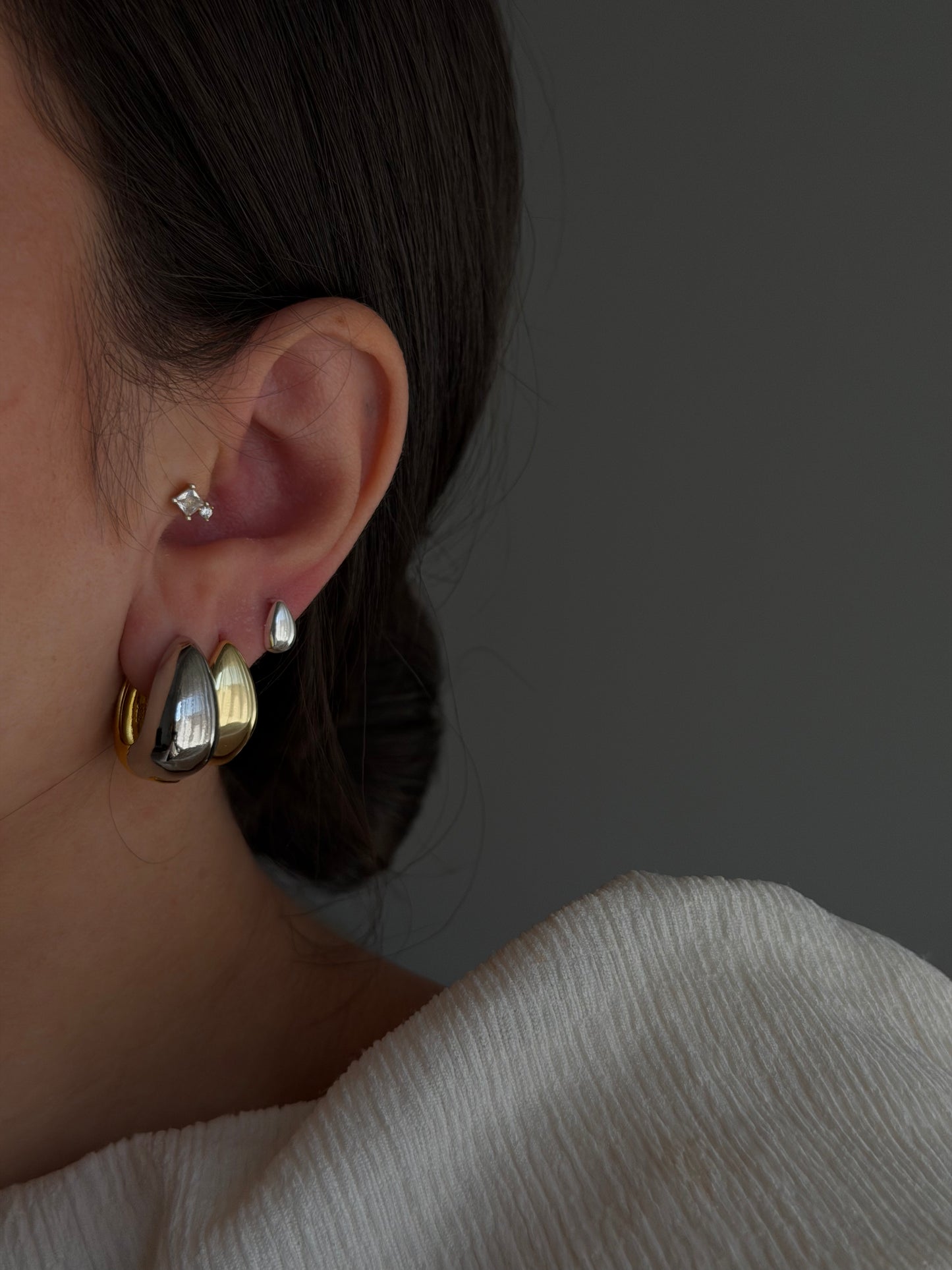 Silver Mini Dome Earrings