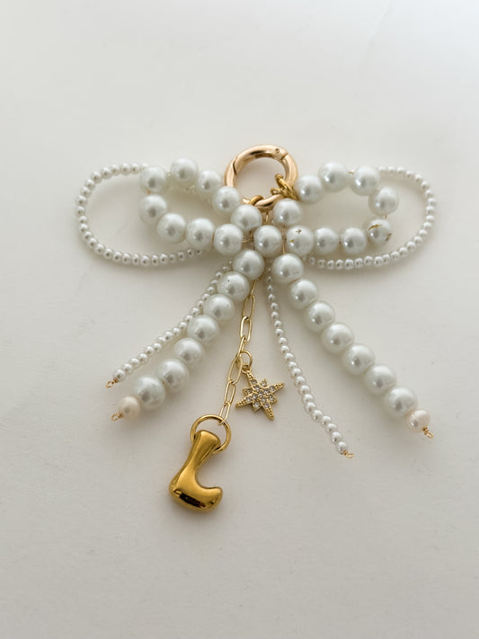 Pearly Bow Bag Charm