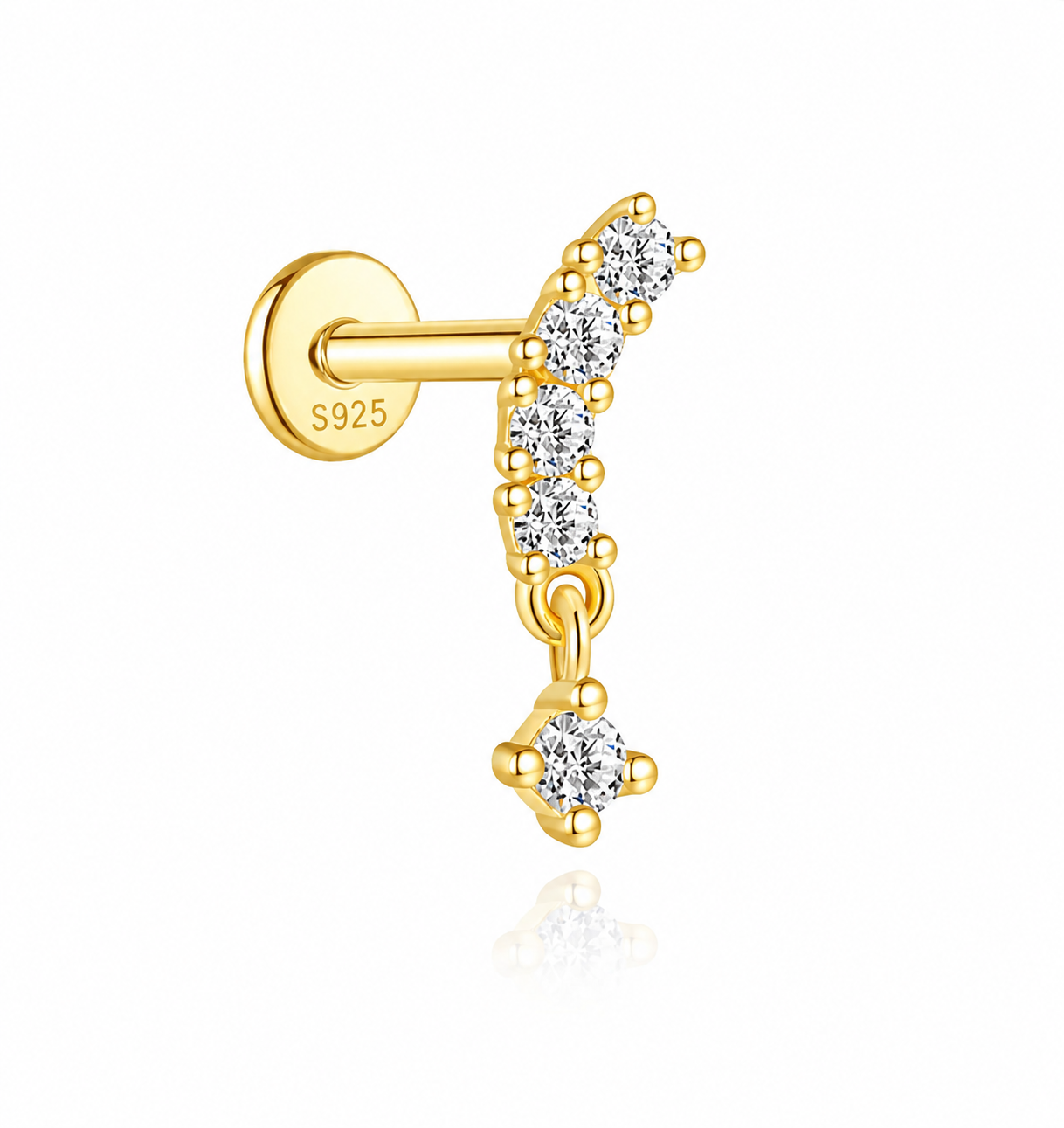 Curved Cascade Flatback Earring