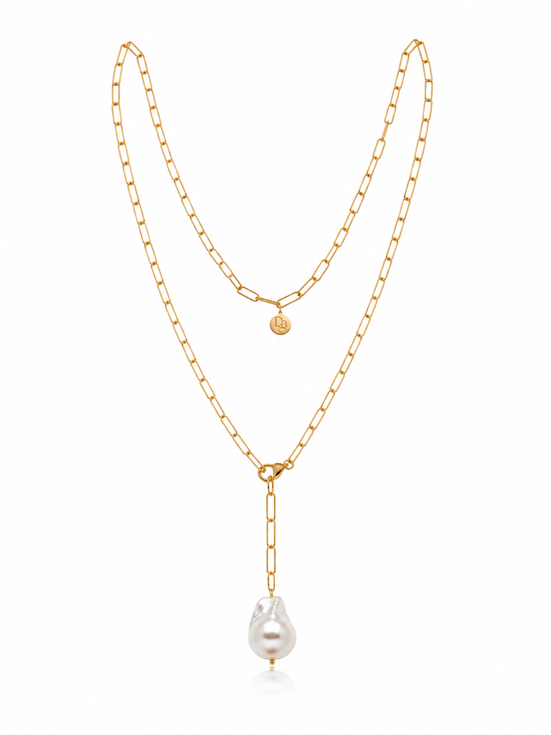 Pearl Drop Chain Necklace