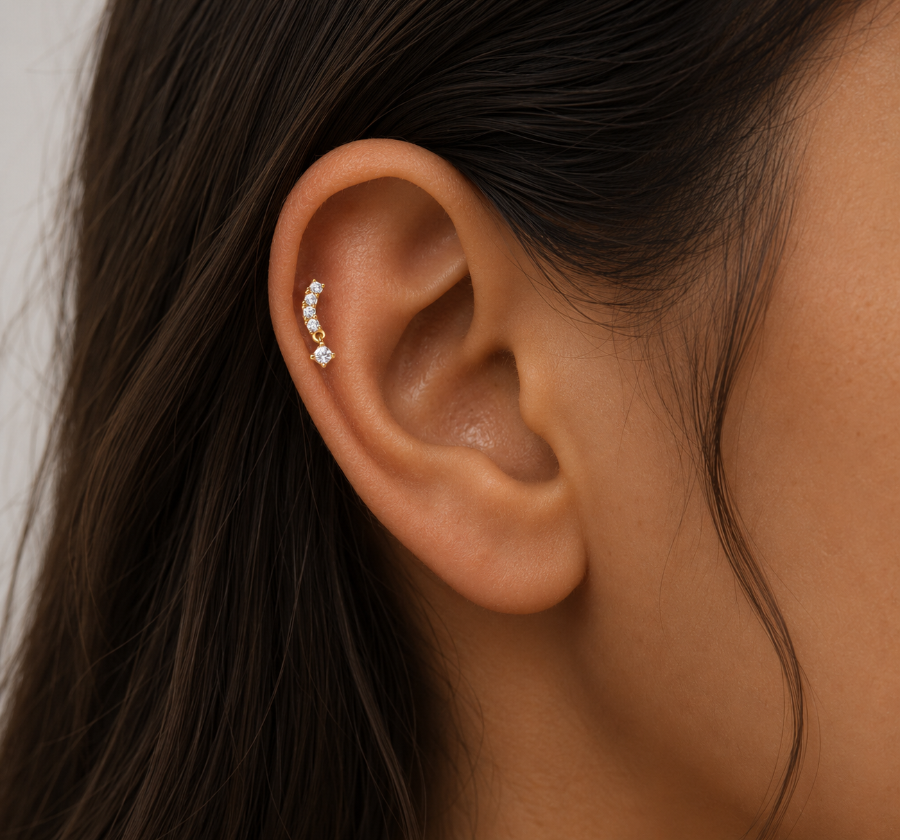 Curved Cascade Flatback Earring