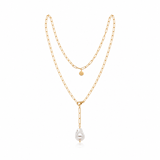 Pearl Drop Chain Necklace