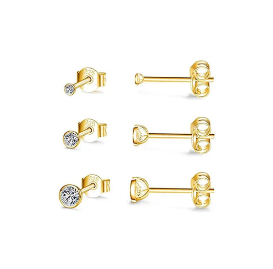 Bezel Stud Earring