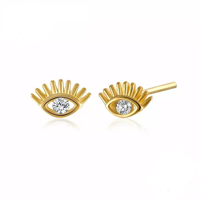 Eye zicon stud earrings